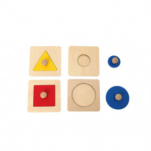 Set 4 puzzle Montessori cu maner Forme Geometrice - Img 2