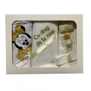 Trusou pentru botez,cu imprimeu,Mickey Mouse,galben auriu,6 piese, en gros