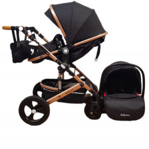 CARUCIOR 3 IN 1, CU LANDOU TRANSFORMABIL SI SCOICA, 0-36 LUNI, HUG 530W, NEGRU