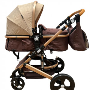 Carucior 3 in 1, maner reversibil,cadru aluminiu foarte usor, T5,crem - Img 4