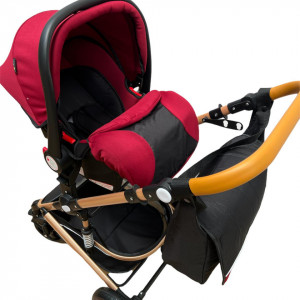 Carucior 3 in 1, maner reversibil,cadru aluminiu foarte usor, T5,rosu - Img 4