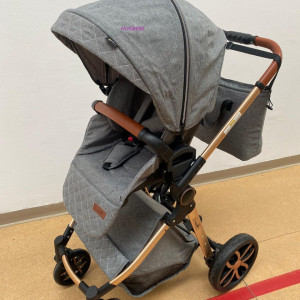 Carucior bebe  3in1, multifuntional, landou, sport si scoica,sistem de pliere rapid, finisaje deluxe, 0-36 luni T6, GRI