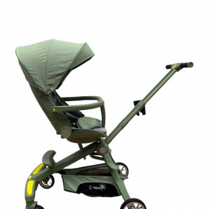 Carucior bebe sport, C2, scaun reversibil,cu pozitie de somn, cu lumini si muzica, verde - Img 5