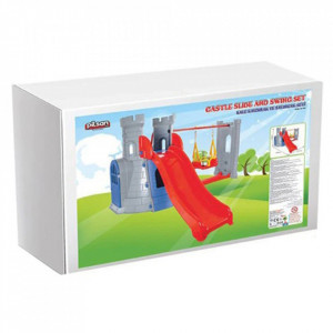 Centru de joaca Pilsan Castle Slide and Swing Set grey - Img 5