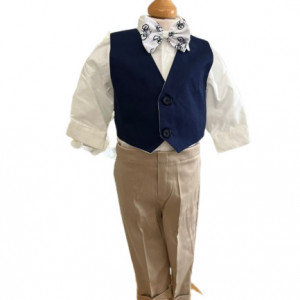 Costum de botez Grey Blu,, sezon primavara-toamna, 0-9 luni, bleumarin - Img 5
