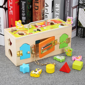 Cub educativ cu forme incuie descuie Animal lock Box