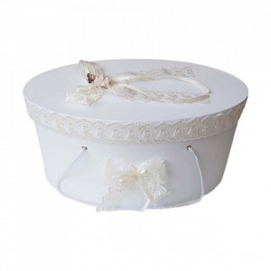 Cufar trusou botez, oval, dantela diverse culori, en-gros - Img 1