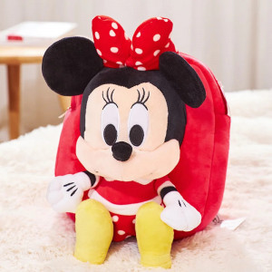 Ghiozdan plus Minnie Mouse rosu cu mascota baby