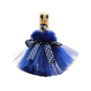 Lumanare Mickey, bleumarin, rochita, 28 cm