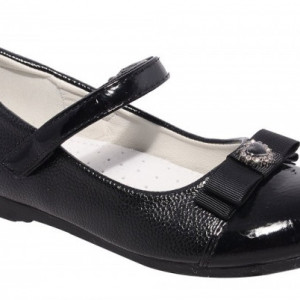 Pantofi eleganti fete, negri, cu fundita
