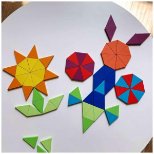 Puzzle Montessori lemn octogon Rainbow