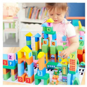 Set 100 Cuburi De Construit Orasul Inteligent