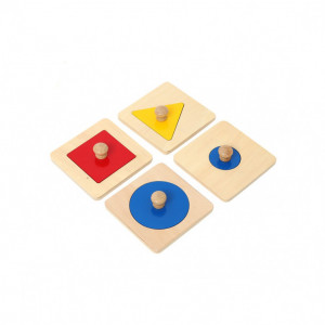 Set 4 puzzle Montessori cu maner Forme Geometrice - Img 3
