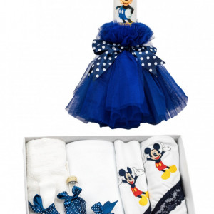 Set lumanare rochita si trusou de botez, Mickey Mouse, albastru