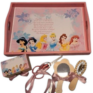 Tavita de turta, Printesele Disney, realizata pe tavita vopsita, set de 5 piese