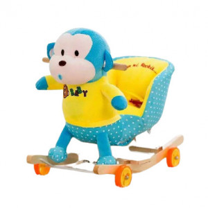 balansoar, cu spatar si roti, muzica si manere, bleu