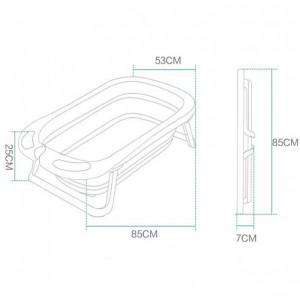 Cadita bebe cu suport anatomic, pliabila, cu scurgere si termometru senzorial, 83*50*20 cm, turquaz - Img 3