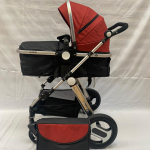 Carucior 2 in 1, cu suspensii, reversibil, cu geanta, T1,rosu - Img 3