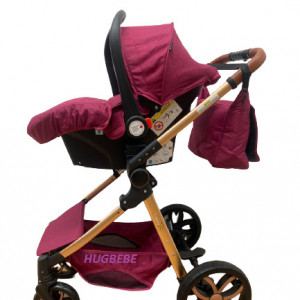 Carucior bebe 3 in 1, cu landou reversibil, suspensii pe roata si pe cadru, T9, MOV