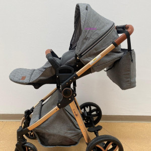 Carucior bebe  3in1, multifuntional, landou, sport si scoica,sistem de pliere rapid, finisaje deluxe, 0-36 luni T6, GRI