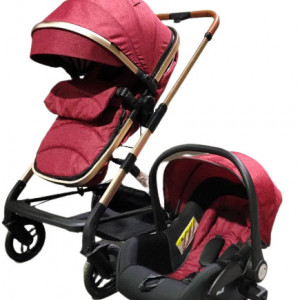Carucior JE 3 in 1 cu landoul transfomabil, 0-36 luni, rosu