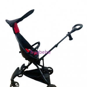 Carucior sport ultrausor, compact,cu scaun reversibil, parasolar rotativ, protectie UV, 6 luni-3 ani, negru /rosu