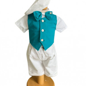 Costum de vara elegant, Dandy, albastru,0-12 luni - Img 1