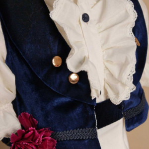 Costum Micul Marchiz – bleumarin, pantalon 3/4, 4 piese - Img 4