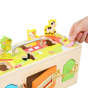 Cub educativ cu forme incuie descuie Animal lock Box - Img 2