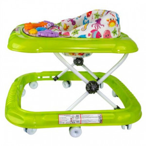 Premergator bebe, scaun reglabil, verde , roti silicon, 6 luni+ - Img 2