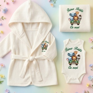 Set 3 piese, Prima baita cu Nasii, Jungle, crem