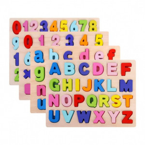 Set 4 puzzle incastru 3D - alfabet si cifre - Img 2