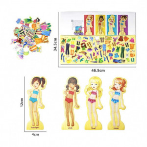 Set magnetic 69 piese Fashion imbraca fetele - Img 2