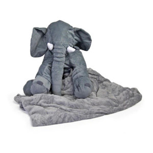 Set perna pozitionator bebe si paturica, Elefant gri