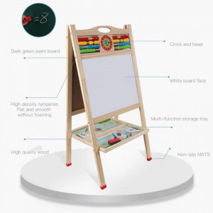 Tabla din lemn, H02 magnetica, cu 2 fete, creta si marker, inaltime maxima 131.5 cm - Img 4