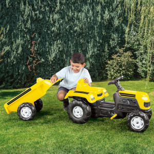 Tractor cu remorca - Galben