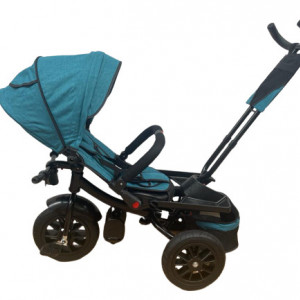 Tricicleta 5099 EVA cu pozitie de somn, scaun reversibil, roti din cauciuc, far cu lumini si muzica, verde - Img 3