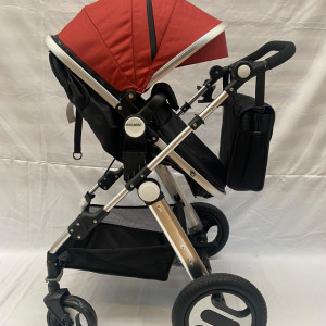 Carucior 2 in 1, cu suspensii, reversibil, cu geanta, T1,rosu - Img 4
