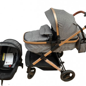 Carucior JE 3 in 1 cu landoul transfomabil, 0-36 luni, gri