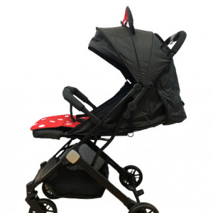 Carucior sport, pliere troller, compatibil pentru avion, pozitie de somn, 6 luni-3 ani, Negru/Rosu - Img 4