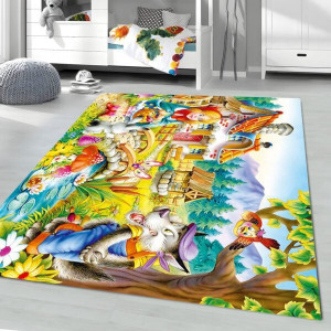 Covor copii, Scufita Rosie, antiderapant, dim 80*150 cm