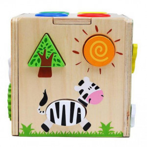 Cub lemn multifunctional 5 in 1 cu ciocanel si bile - Img 3