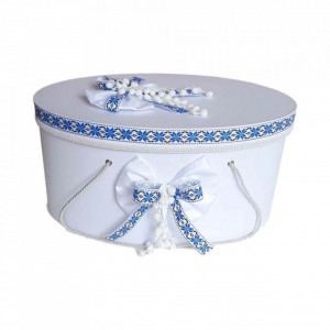 Cufar trusou botez, oval, dantela diverse motive traditionale, en-gros
