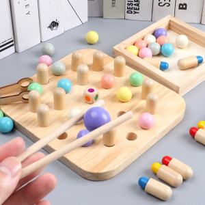 Joc educational memorie si dexteritate din lemn 2in1 - Img 2