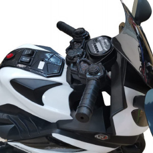Motocicleta electrica pentru copii 3-7 ani cu doua motoare, alb - Img 2
