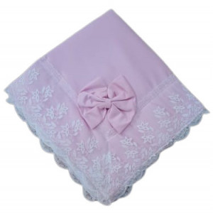Pled Deluxe bebelusi, saten si dantela, roz, engros
