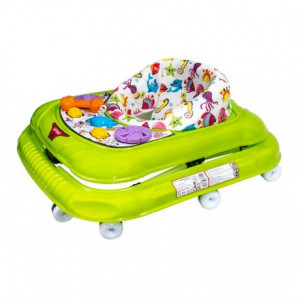 Premergator bebe, scaun reglabil, verde , roti silicon, 6 luni+ - Img 3