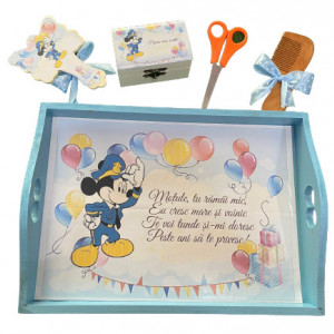 Set 5 piese tavița de moț, albastru,Mickey Mouse, EN GROS - Img 3