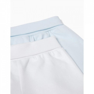Set pantaloni bebe ,2 bucati,banta lata,alb/albastru - Img 2