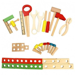 Set trusa de scule de jucarie, din lemn, 40 de accesorii - Img 2